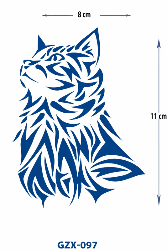 Mistik Kedi | 8x11 cm | Yarı Kalıcı Dövme