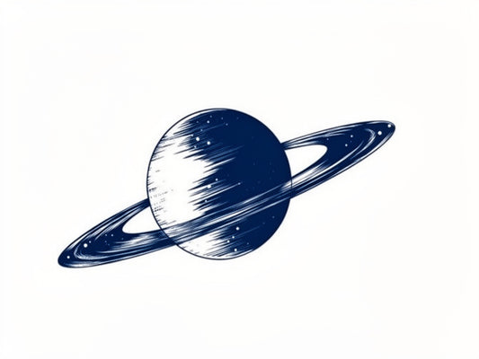 Satürn | Minimal 5x5cm | Yarı Kalıcı Dövme