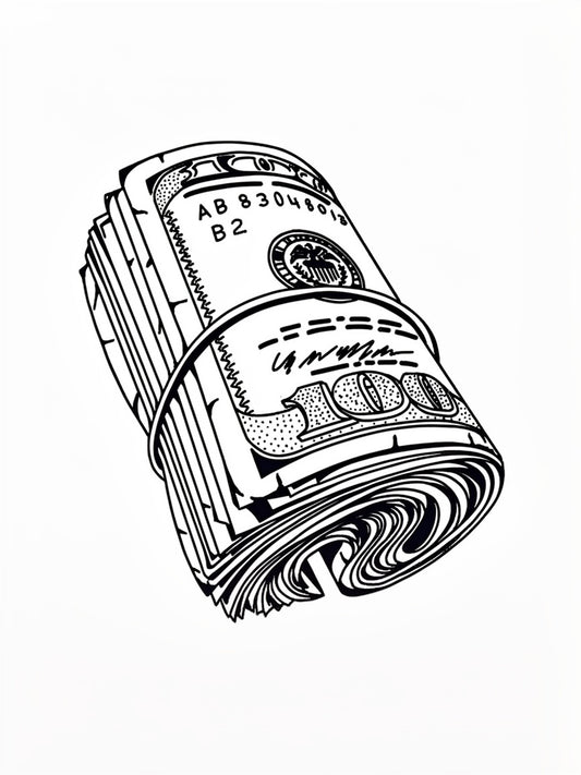 Cash Money | 5x5cm | Yarı Kalıcı Dövme