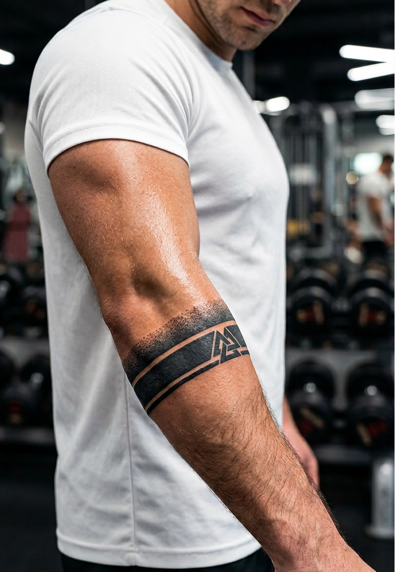 Şerit Valknut | Yarı Kalıcı Dövme