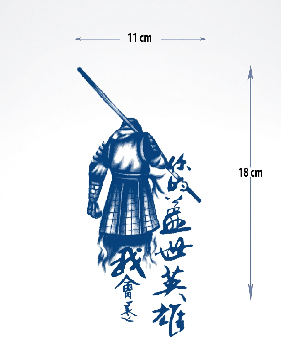 Samuray | Yarı Kalıcı Dövme | 11x18cm