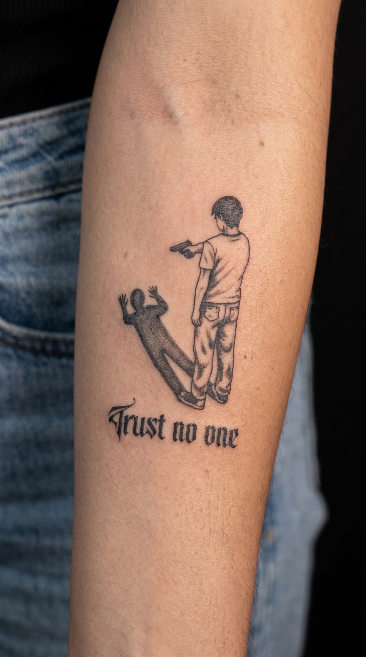 Trust No One | 7x12 cm | Yarı Kalıcı Dövme