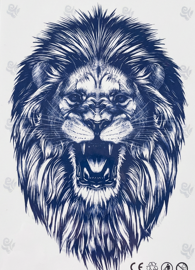 Leon v3 | 7x11cm | Yarı Kalıcı Dövme