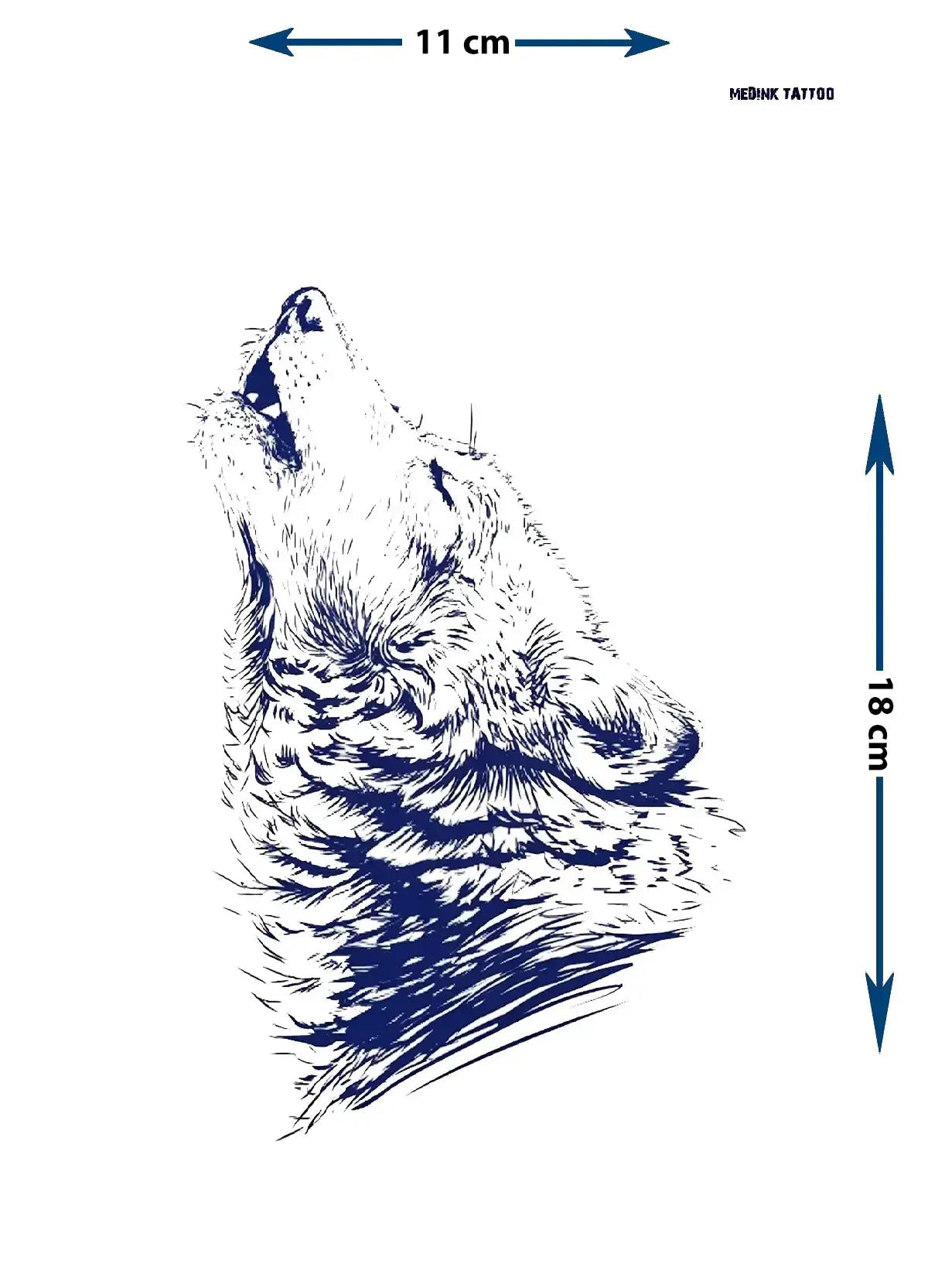 Wolf | 11x18cm | Yarı Kalıcı Dövme