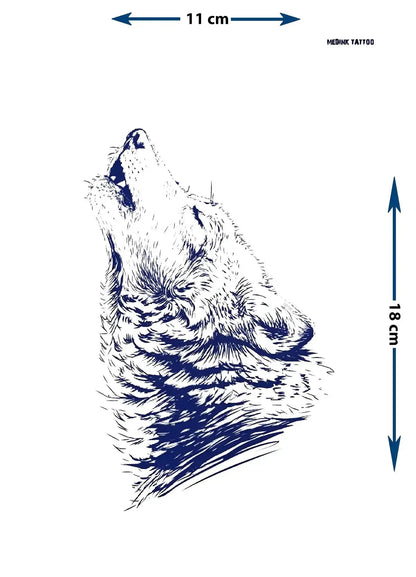 Wolf | 11x18cm | Yarı Kalıcı Dövme