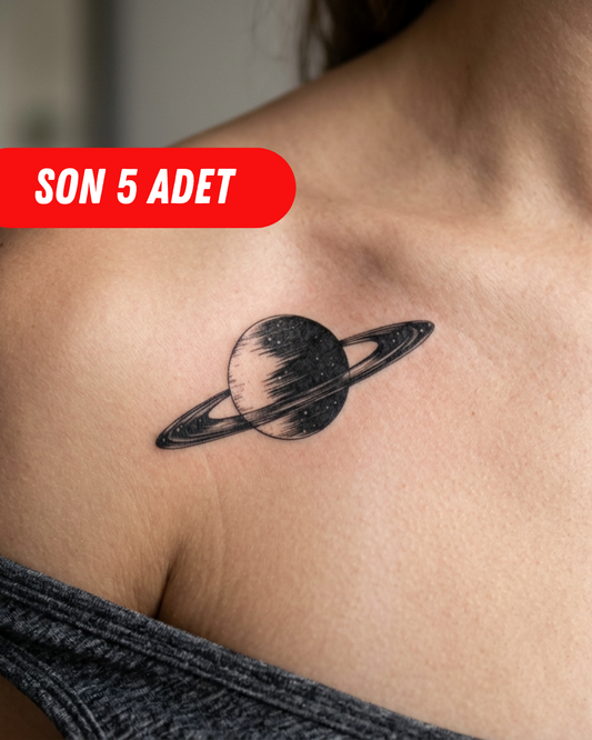 Satürn | Minimal 5x5cm | Yarı Kalıcı Dövme